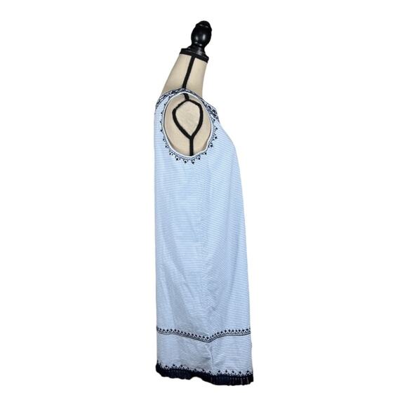Vineyard Vines Breezy Stripe Embroidered Shift Dress With Tassels - Picture 3 of 5